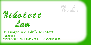 nikolett lam business card